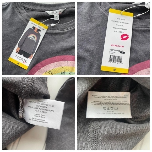 Wildfox Statement sweatshirt Charcoal Gray Easy Does It Graphic - Picture 5 of 9